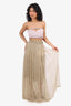 Brunello Cucinelli Beige Silk Sheered Pleated Maxi Skirt Size 4