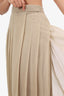 Brunello Cucinelli Beige Silk Sheered Pleated Maxi Skirt Size 4