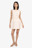 Brandon Maxwell Cream Silk Sleeveless Dress With Oversized Bow Belt Size 4
