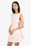 Brandon Maxwell Cream Silk Sleeveless Dress With Oversized Bow Belt Size 4