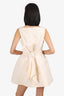 Brandon Maxwell Cream Silk Sleeveless Dress With Oversized Bow Belt Size 4