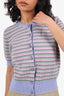 Pre-Loved Chanel™ 2024 Purple/Green/Pink Striped Cashmere Knit Sweater Size 38
