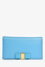 Salvatore Ferragamo Bright Blue Vera Bow Wallet On Chain