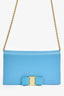 Salvatore Ferragamo Bright Blue Vera Bow Wallet On Chain