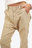 Nili Lotan Beige Cotton/Linen Raw Hem Cargo Pants Size 0