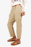 Nili Lotan Beige Cotton/Linen Raw Hem Cargo Pants Size 0