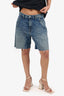 Nili Lotan Blue Denim Long Cut-Off Shorts Size 25
