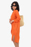Acne Orange Long Sleeve Shirt Dress Size 36