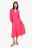 Milly Pink Gina Midi Wrap Dress Size 0