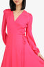 Milly Pink Gina Midi Wrap Dress Size 0