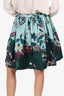 Moncler Green/Multicolour Nylon 'Gonna' Floral Print Mini Skirt Size 40