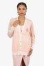 Sonia Rykiel Pink/White Safe Pin Cardigan Estimated Size M