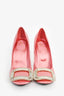 Roger Vivier Pink Satin Crystal Buckle 'Trompette' Heels Size 36