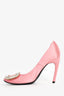 Roger Vivier Pink Satin Crystal Buckle 'Trompette' Heels Size 36