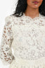 Alexander McQueen White Lace A-Line Dress Size 40