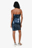 Donna Karan Blue Sequin Strapless Mini Dress Size 4