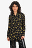 Ganni Black/Yellow Floral Print Shirt Size 36