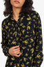 Ganni Black/Yellow Floral Print Shirt Size 36