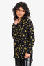 Ganni Black/Yellow Floral Print Shirt Size 36