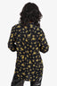 Ganni Black/Yellow Floral Print Shirt Size 36