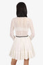 Maje White Eyelet Long Sleeve Mini Dress Size 2