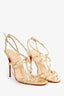 Christian Louboutin Gold Leather Strappy Heels Size 38