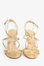 Christian Louboutin Gold Leather Strappy Heels Size 38