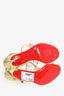 Christian Louboutin Gold Leather Strappy Heels Size 38