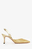 Manolo Blahnik Gold Leather Slingback Heels Size 38.5