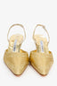 Manolo Blahnik Gold Leather Slingback Heels Size 38.5