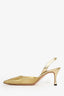 Manolo Blahnik Gold Leather Slingback Heels Size 38.5