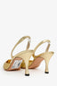 Manolo Blahnik Gold Leather Slingback Heels Size 38.5