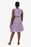 Etro Purple Printed Silk Sleeveless Dress Size 44