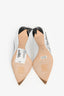 Christian Dior White Leather Navy Floral 'Paradise' Pumps Size 37