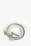 Christian Dior Silver Crinkle Leather 'Diorever' Medium Top Handle with Strap