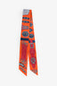 Hermès Orange Printed Silk Buckle Twilly