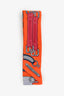 Hermès Orange Printed Silk Buckle Twilly