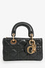 Christian Dior 2021 Black Cannage Leather Mini 'Lady D-Joy' Top Handle with Strap