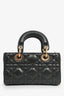 Christian Dior 2021 Black Cannage Leather Mini 'Lady D-Joy' Top Handle with Strap
