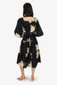 Horses Atelier Black/Multicolour  Floral Print Belted Dress Size 2