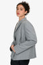 Akris Punto Grey Wool Cinched Waist Single Breasted Blazer Size 16