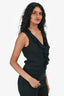 Etro Black Silk Ruffle Detailed Sleeveless Top Size 42