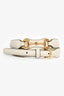 Gucci Mystic White Leather Horsebit Belt Size 85