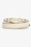 Gucci Mystic White Leather Horsebit Belt Size 85