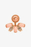 Gucci Gold Toned Pink Resin/Crystal Single Stud Earring