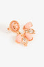 Gucci Gold Toned Pink Resin/Crystal Single Stud Earring