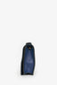Moschino Navy Blue Leather Logo Flap Bag with Chain