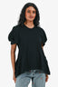 Comme Des Garcons Black Asymmetrical Short Sleeves T-Shirts Size XS