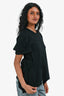 Comme Des Garcons Black Asymmetrical Short Sleeves T-Shirts Size XS
