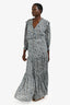 Veronica Beard Navy Silk Floral Printed Maxi Dress Size 14